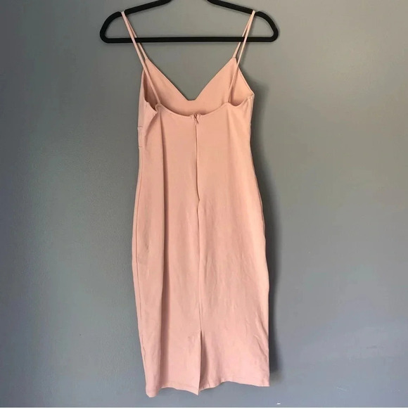 Lulus Small Don't Tell 'Em Blush Pink Bodycon Midi Dress - Picture 4 of 8
